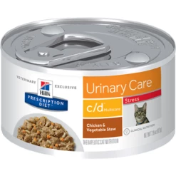 Hills Prescription Diet Feline C/d Multicare Urinary Stress Chicken & Vegetable Stew 82g X 24