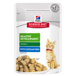 Hills Science Diet Feline Kitten Healthy Development Ocean Fish Tender Chunks In Gravy 85g X 12