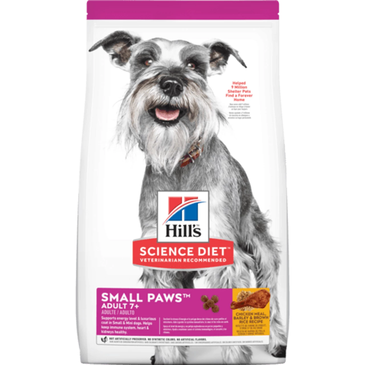 Hills Science Diet Canine Adult 7+ Small Paws Chicken Meal, Barley & Brown Rice 1.5kg 3 Hills Science Diet Canine Adult 7+ Small Paws Chicken Meal, Barley & Brown Rice 1.5kg