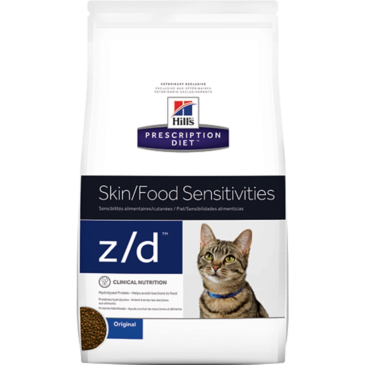Hills Prescription Diet Feline Z/d Skin/Food Sensitivities 1.8kg 3 Hills Prescription Diet Feline Z/d Skin/Food Sensitivities 1.8kg