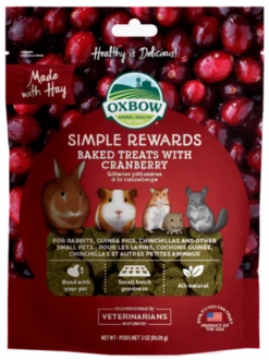 Oxbow Simple Rewards Baked Treats With Cranberry 85g
