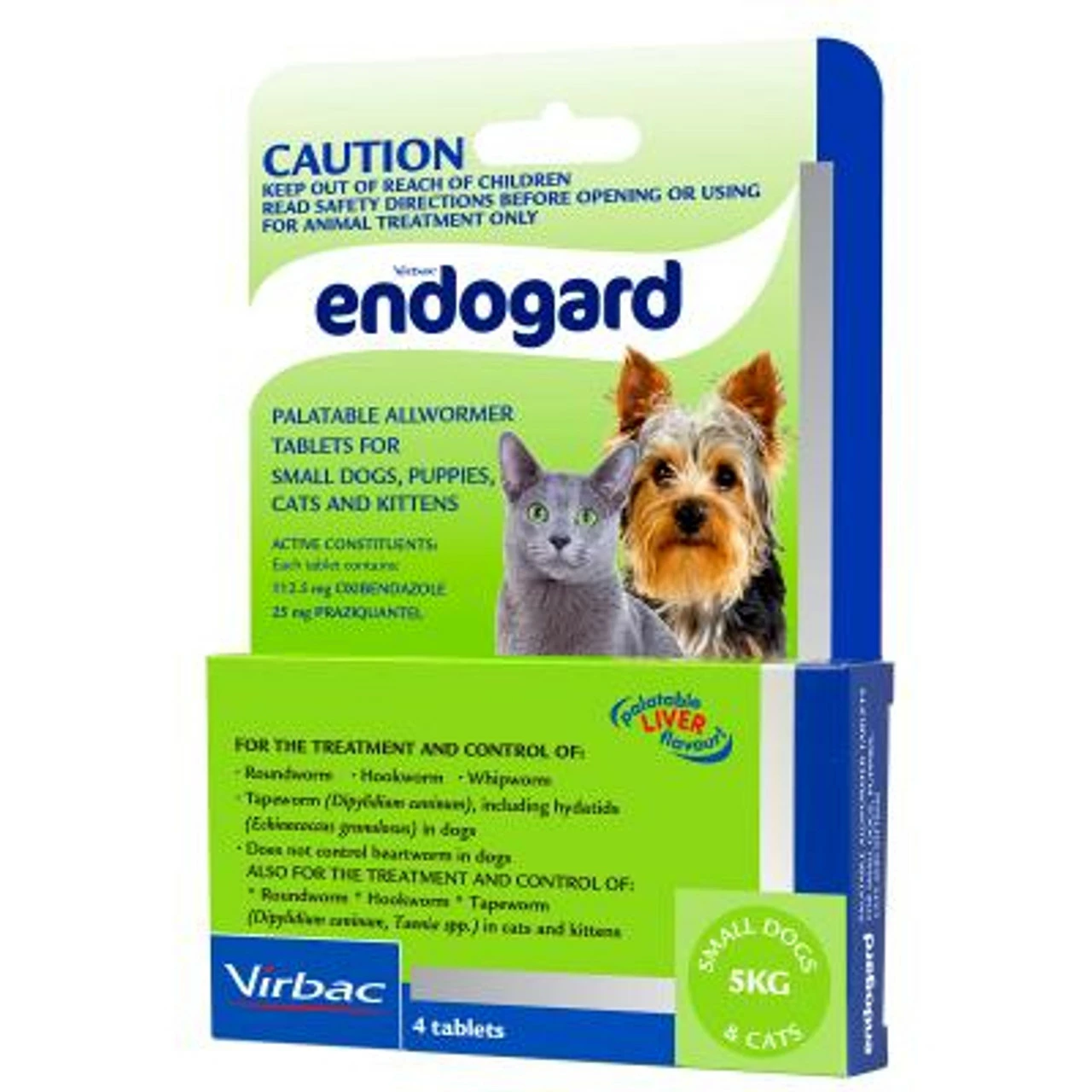 Virbac Endogard Tablets For Small Dogs And Cats Up To 5kg 4's 3 Virbac Endogard Tablets For Small Dogs And Cats Up To 5kg 4's