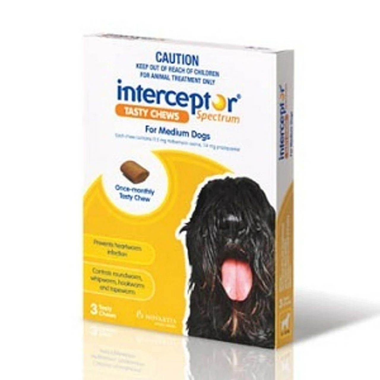 Interceptor Spectrum Tasty Chews For Medium Dogs Yellow 3's 3 Interceptor Spectrum Tasty Chews For Medium Dogs Yellow 3's