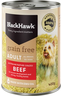 Black Hawk Adult Canine Grain Free Beef 400g X 12