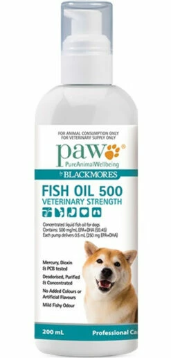PAW Blackmores Fish Oil 500: Veterinary Strength 200ml