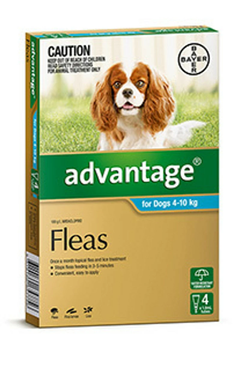 Bayer Advantage Dog 4-10kg Medium Aqua 4's 3 Bayer Advantage Dog 4-10kg Medium Aqua 4's