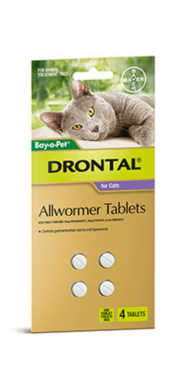 Bayer Drontal Cat 4kg Tablets (4 Pack) 3 Bayer Drontal Cat 4kg Tablets (4 Pack)