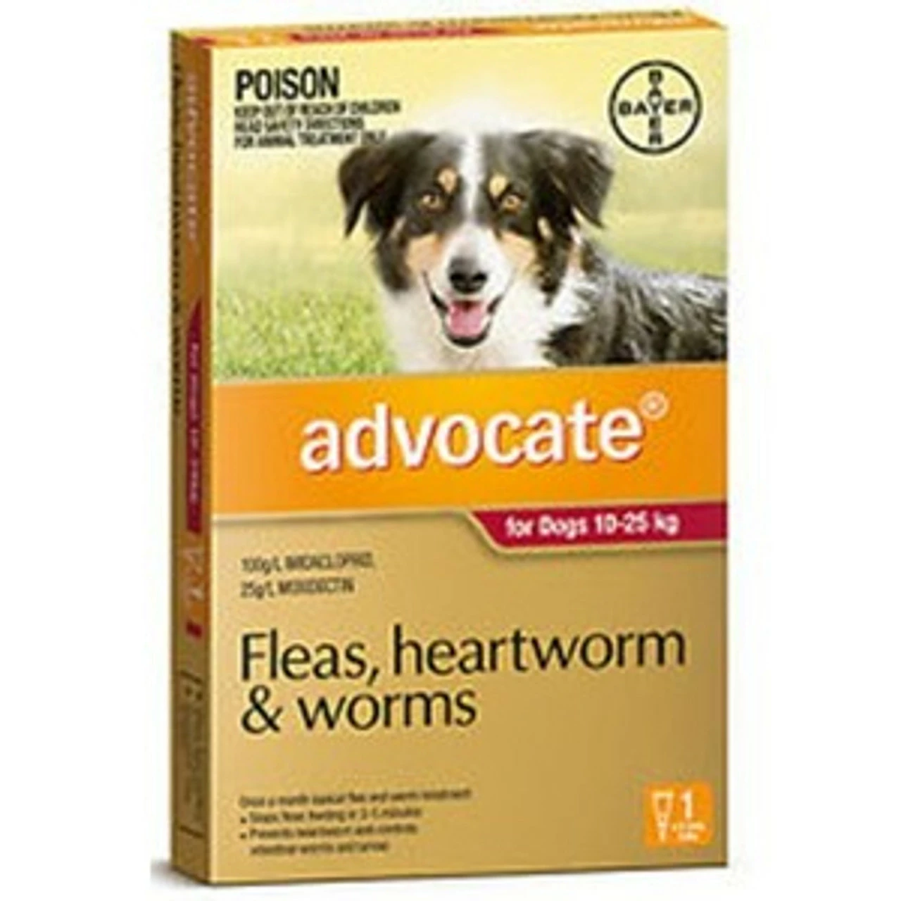 Bayer Advocate 10-25kg Large Red (1 Pack) 3 Bayer Advocate 10-25kg Large Red (1 Pack)