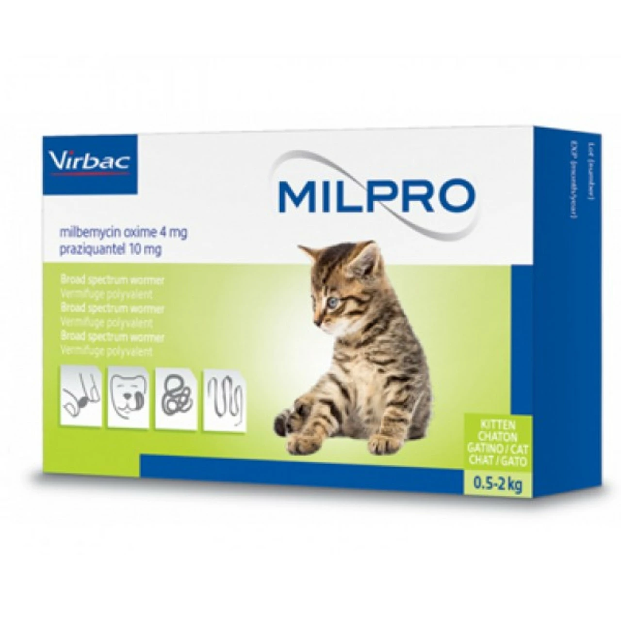 Virbac Milpro Allwormer Small Cats And Kittens 0.5 - 2kg 24's 3 Virbac Milpro Allwormer Small Cats And Kittens 0.5 - 2kg 24's