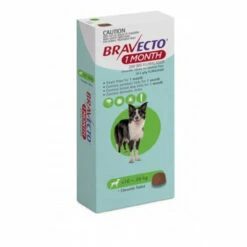 Bravecto Dog 1 Month Chew Medium (>10kg - 20kg) 200mg Green
