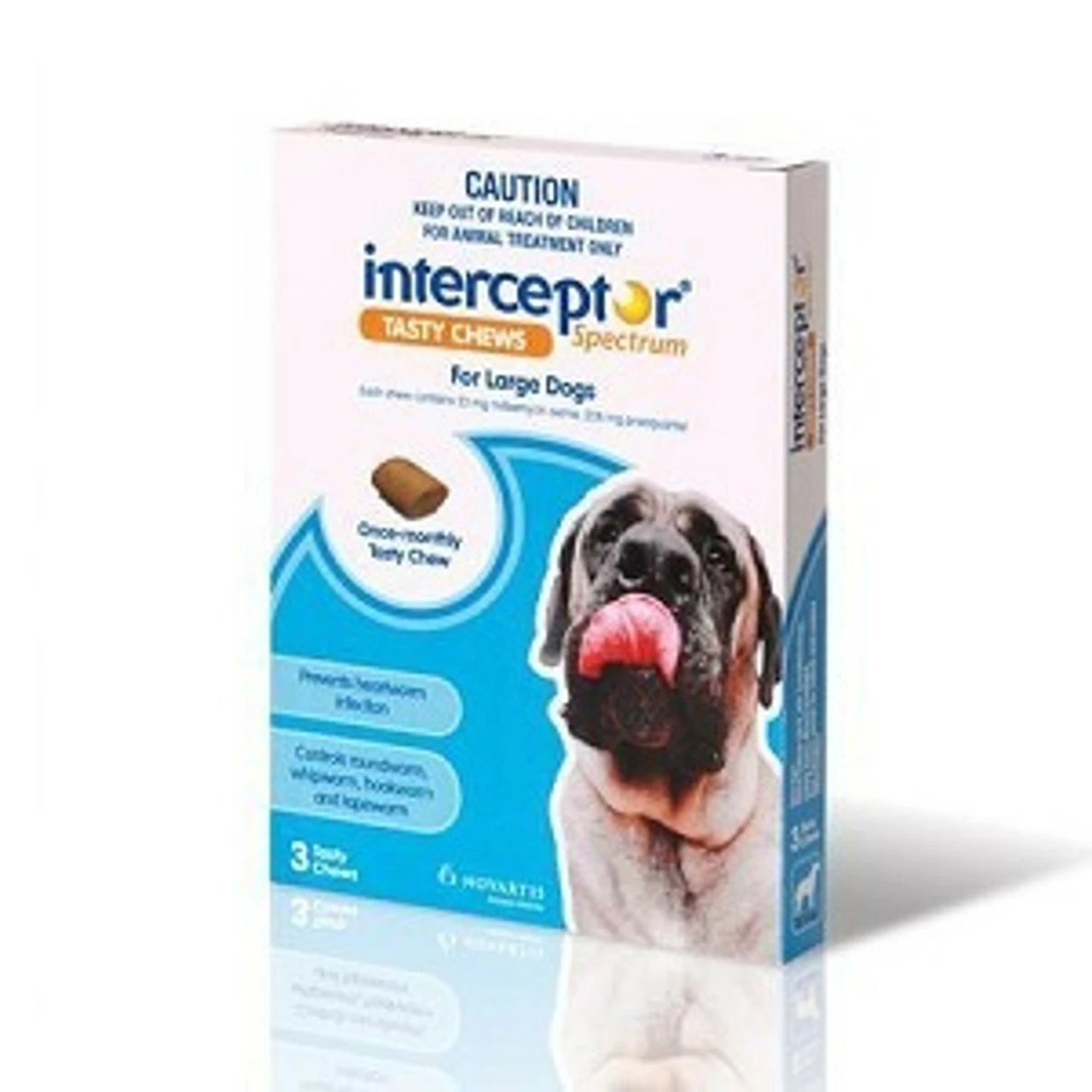 Interceptor Spectrum Tasty Chews For Large Dogs Blue 3's 3 Interceptor Spectrum Tasty Chews For Large Dogs Blue 3's