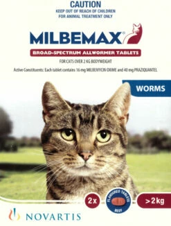 Milbemax For Cats 2 - 8kg (2 Tablet Pack)