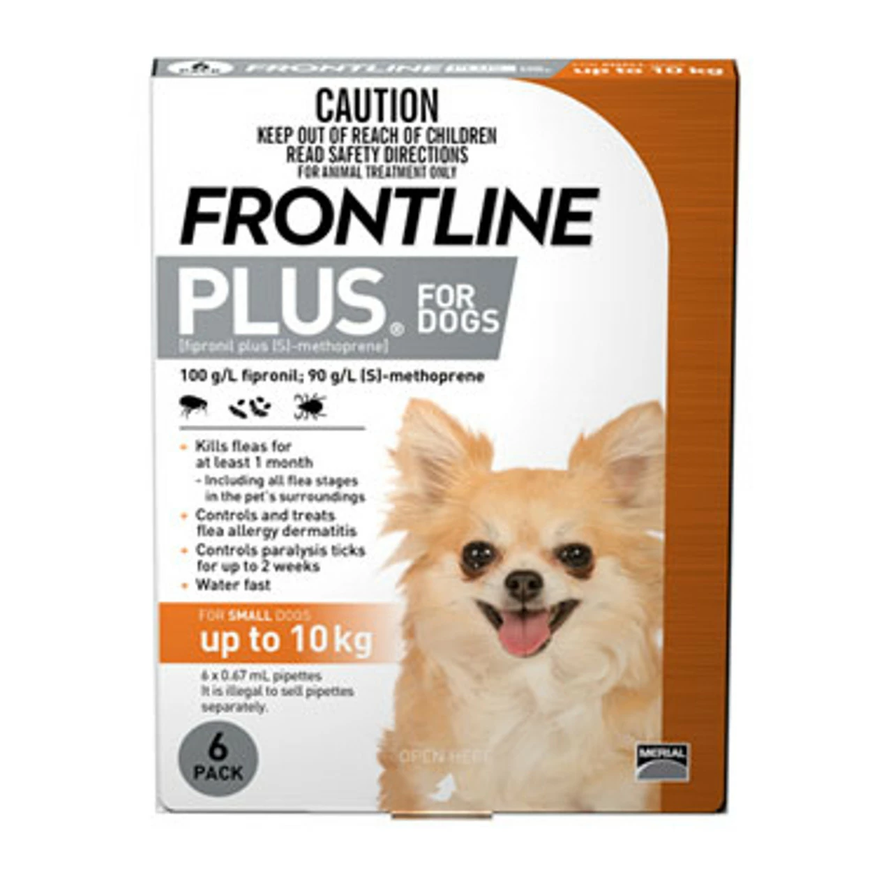 Frontline Plus Small Orange (< 10kg) 0.67ml 6's 3 Frontline Plus Small Orange (< 10kg) 0.67ml 6's