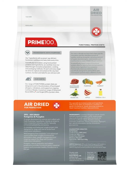 Prime100 SPD Air-Dried Kangaroo And Pumpkin 2.2kg 4 Prime100 SPD Air-Dried Kangaroo And Pumpkin 2.2kg - Image 2
